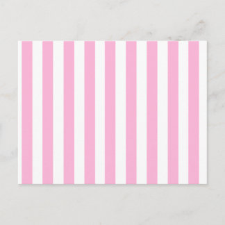 Girly Baby Pink Solid Stripes Pattern Postcard