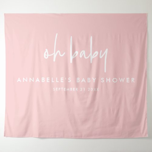 Girly baby shower pink modern unique typography ta tapestry