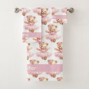 Girly Baby & Toddler Bath Towel Set   Custom Name