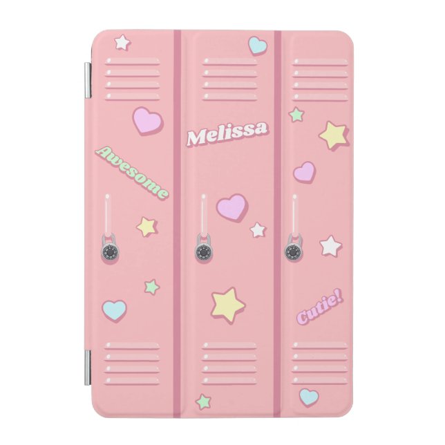 GIrly Back to School Pink School Lockers iPad Mini Cover (Front)