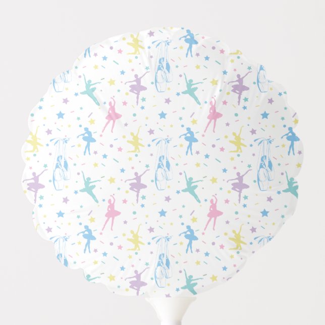Girly Ballerina Dancer - Ballet Pattern Balloon (Front)