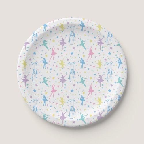 Girly Ballerina Dancer - Ballet Pattern Paper Plates
