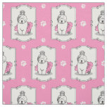 Girly Ballet Princess Old English Sheepdog Gray 1 Fabric