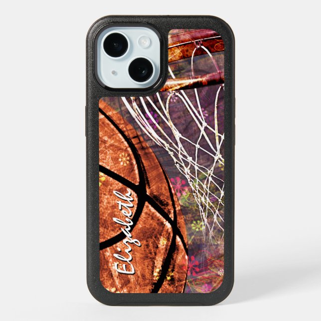 Girly Basketball iPhone 15 Case (Back)