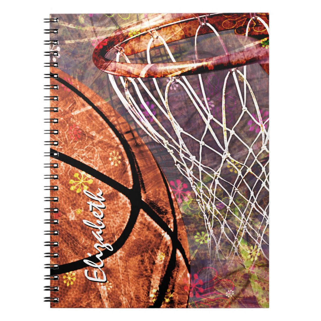 Girly Basketball personalized notebook