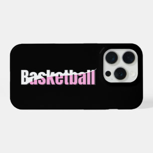 Girly Basketball Player Pink Typography iPhone 15 Pro Case