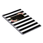 Girly Beautiful Floral Wrapping Gold B&W Stripes