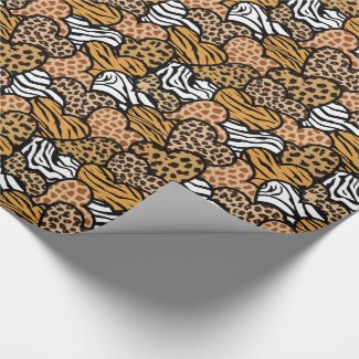 Girly Beige Playful Animal Print Hearts 