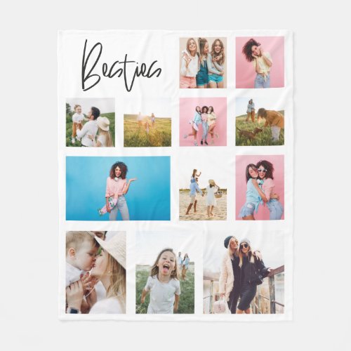 Girly besties 20 photo best friend modern simple fleece blanket