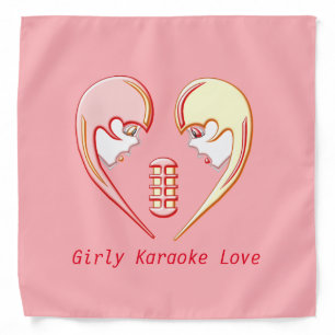 Girly BFF Karaoke Love Heart Bandana