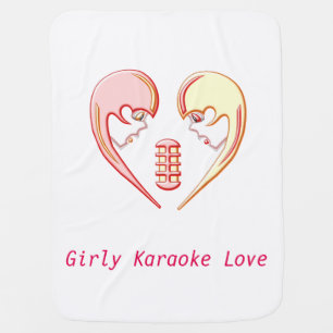 Girly BFF Karaoke Love Heart Receiving Blanket