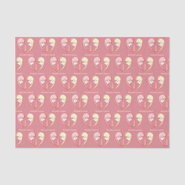 Girly BFF Karaoke Love Heart Tissue Paper (Front)