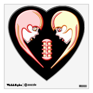Girly BFF Karaoke Love Heart Wall Sticker