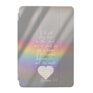 Girly Bible Photographic Rainbow Plaid Heart iPad Mini Cover