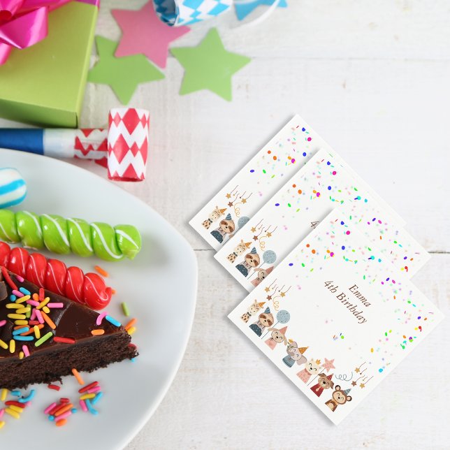 Girly Birthday Party Animals customizable Napkins (Girly Birthday Party Animals customizable Napkins)