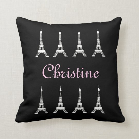 Y Black And White French Style Eiffel Towers Throw Pillow Y Black And White French Style Eiffel Towers Throw Pillow