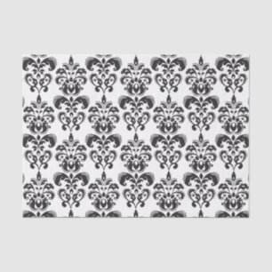 Girly Black and White Vintage Damask Pattern 2 Tissue Paper