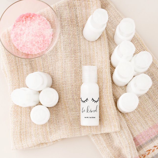 Girly Black Eyelashes personalized inspirational Hand Lotion (Laydown)