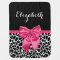 Girly Black Giraffe Animal Print Cute Hot Pink Bow