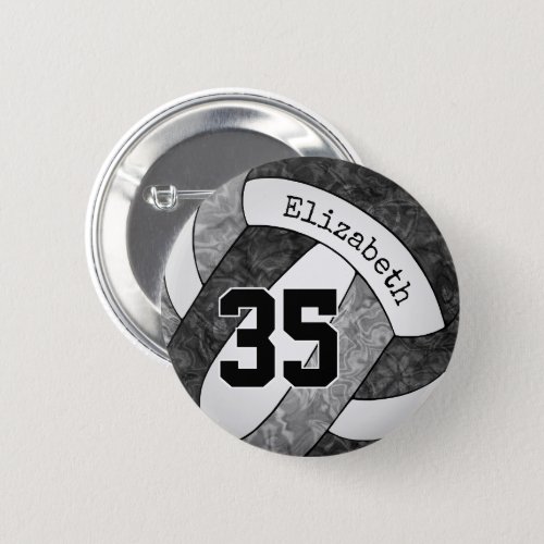 girly black gray volleyball team colors gifts button