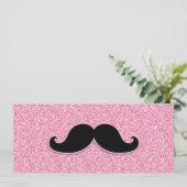 GIRLY BLACK MUSTACHE PINK GLITTER PRINTED (Standing Front)