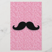 GIRLY BLACK MUSTACHE PINK GLITTER PRINTED (Front)