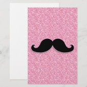GIRLY BLACK MUSTACHE PINK GLITTER PRINTED (Front/Back)