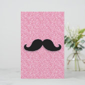 GIRLY BLACK MUSTACHE PINK GLITTER PRINTED (Standing Front)