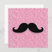 GIRLY BLACK MUSTACHE PINK GLITTER PRINTED (Front/Back)