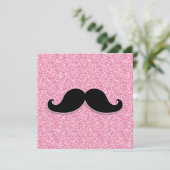 GIRLY BLACK MUSTACHE PINK GLITTER PRINTED (Standing Front)