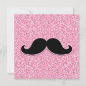 GIRLY BLACK MUSTACHE PINK GLITTER PRINTED (Front)