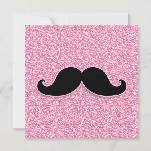 GIRLY BLACK MUSTACHE PINK GLITTER PRINTED (Front)
