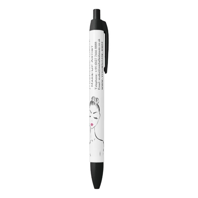 Girly Black Pink Lash & Beauty Salon Line Art  Pen (Bottom (Vertical))