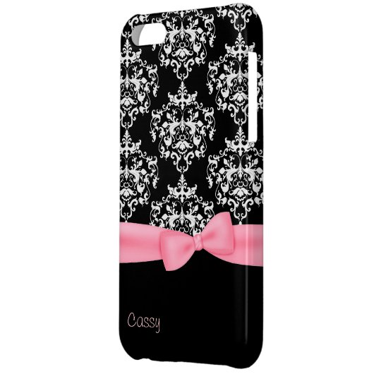 Girly Black & White Damask iPhone 5C Case (Back Left)