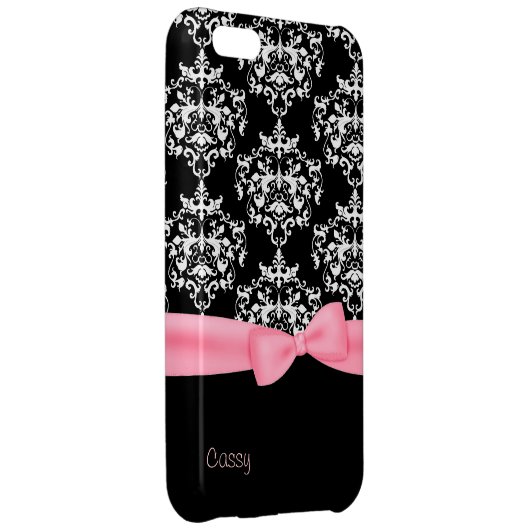 Girly Black & White Damask iPhone 5C Case (Back Right)