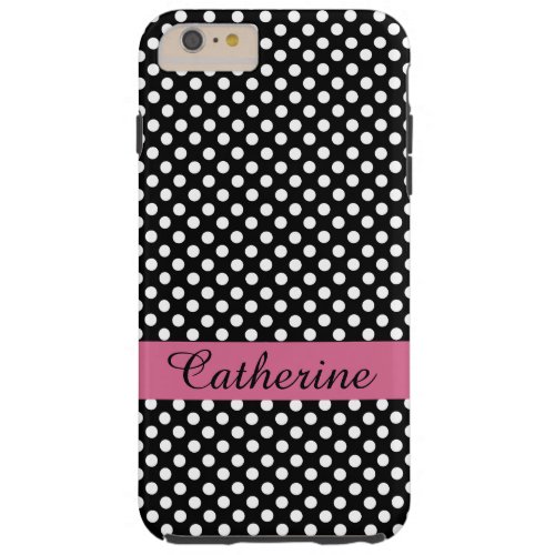 Girly Black  White Polka Dot iPhone 6 Plus case