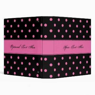 Girly Black with Pink Polka Dots Binder
