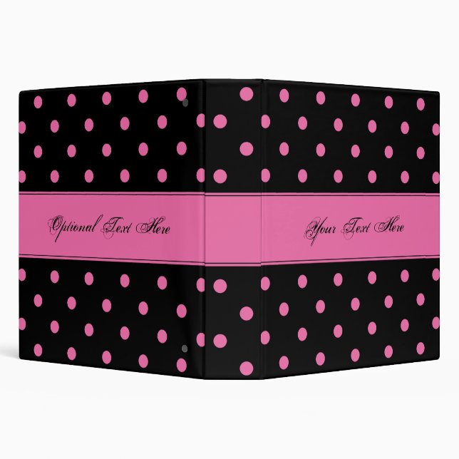 Girly Black with Pink Polka Dots Binder (Background)