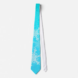 Snowflake Tie – Blue Mens Christmas Tie with White Snowflake Neck Tie also  Available as a Skinny Tie.