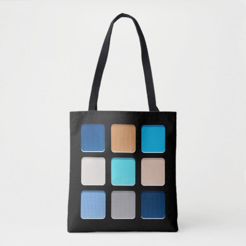 Girly Blue Beige Modern Makeup Pallete Tote Bag