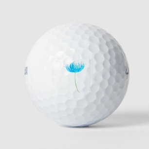 Girly blue flower watercolor nature art golf balls