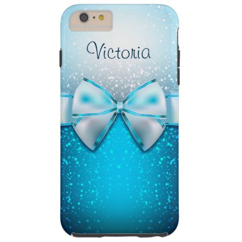 Girly Blue Glitter Holiday iPhone 6 Plus Case