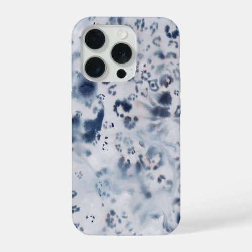 Girly blue leopard cheetah print iphone case 15