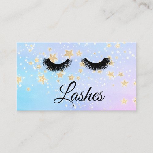 Girly BLUE PINK Lashes Extensions Glitter Business Card