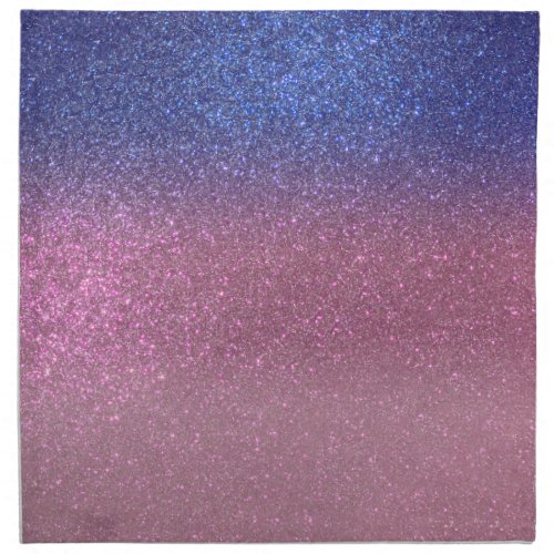 Girly Blue Pink Sparkly Glitter Ombre Gradient Cloth Napkin