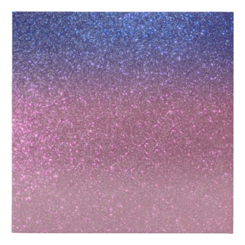 Girly Blue Pink Sparkly Glitter Ombre Gradient Faux Canvas Print