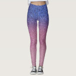 Girly Blue Pink Sparkly Glitter Ombre Gradient Leggings<br><div class="desc">This elegant, glamorous, and chic print is perfect for the trendy and stylish girly girl. It features a faux printed sparkly cobalt blue glitter into rose pink into light pink triple gradient ombre. It's modern, pretty, girly, unique, and cool. ***IMPORTANT DESIGN NOTE: For any custom design request such as matching...</div>