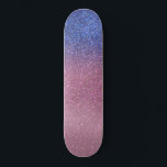 Girly Blue Pink Sparkly Glitter Ombre Gradient Skateboard<br><div class="desc">This elegant, glamorous, and chic print is perfect for the trendy and stylish girly girl. It features a faux printed sparkly cobalt blue glitter into rose pink into light pink triple gradient ombre. It's modern, pretty, girly, unique, and cool. ***IMPORTANT DESIGN NOTE: For any custom design request such as matching...</div>