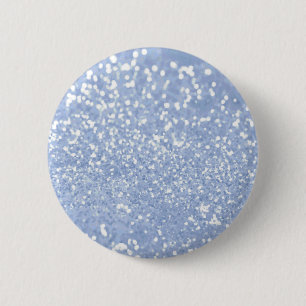 Girly Blue White Abstract Glitter Photo Print Pinback Button