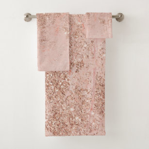 Rose gold bathroom towels sales